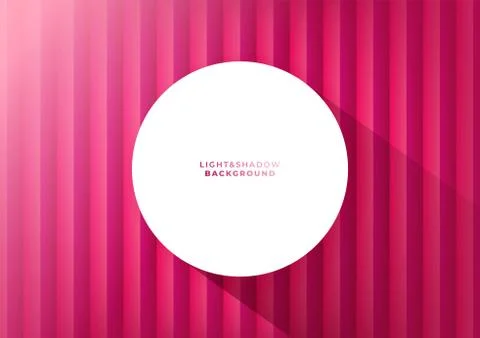 Red wave 3d wall and blank white round with long shadow. Template background  Stock Illustration
