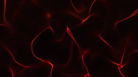 Red wave. Abstract seamless animation of mesh glowing lines digital luxurious Видео 265805101