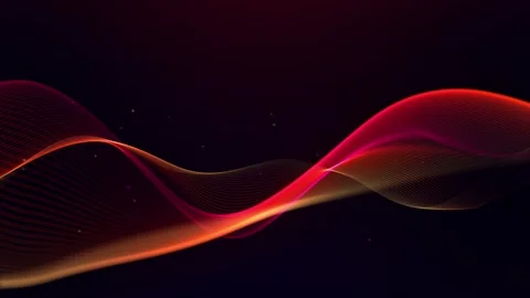 Red wave on black background. Glowing wave motion video mockup. Looping vec.. Stock Footage 297013000