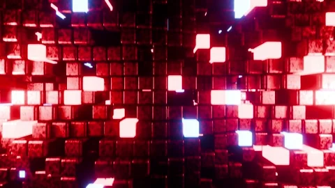 Red Wave cube wall VJ loop background an... | Stock Video | Pond5