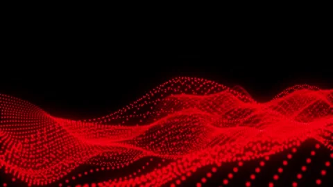 Red wave field particle animation Stock Footage 312486589