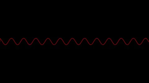 Red Wave Frequency 4K Animation on Black Screen Stock Footage 257013840