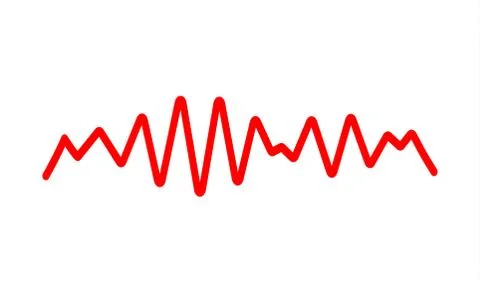 Red wave line on white Stock Illustration