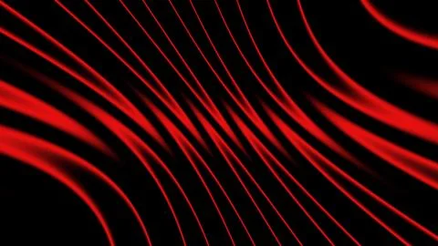 Red wave pattern with lines flowing in a dark background showing movement a.. Stock Illustration