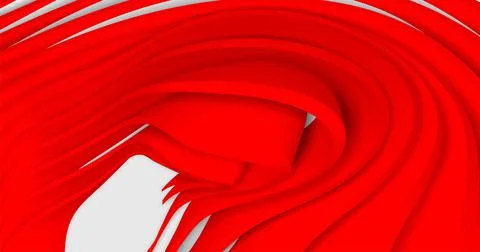 Red wave on a white background. Abstract minimal exterior design. Creative ar Stock Illustration