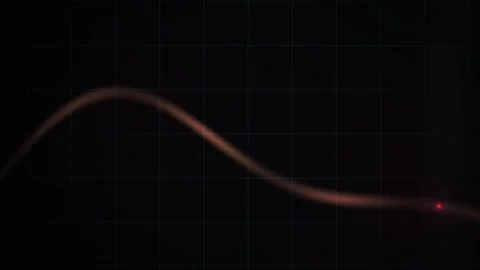 Red Waveform Moving on Dark Grid Background for Technology Concepts Stock Footage 343763134