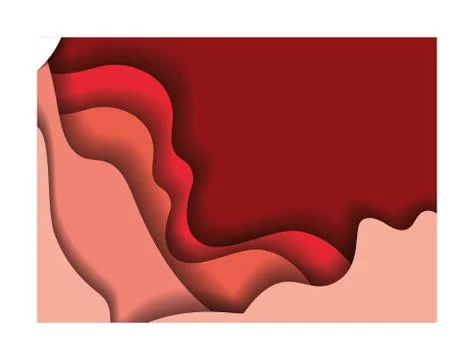 Red waves background inside frame vector design Stock Illustration