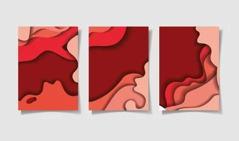 Red waves backgrounds frames vector design Illustrazione stock