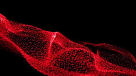 Red Waves Particles Background Video stock 76139630