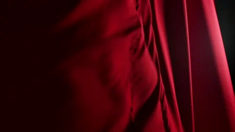  Red Waving fabric Background. Abstract Wavy Silk Textile Stock Footage 154229138