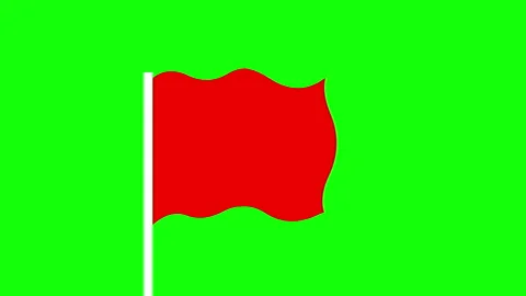 Red Waving Flag Animation on Green Screen Background Vídeos de archivo 334986772