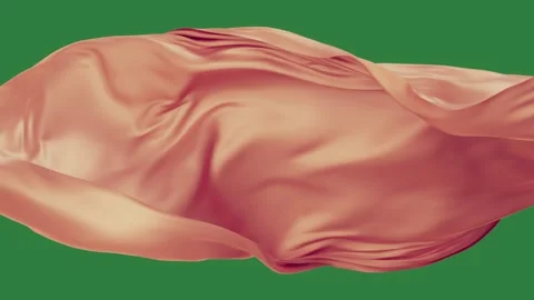 A red waving flag isolated on green screen background Stock Footage 336948215