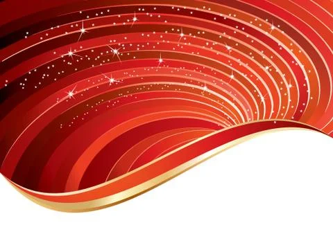 Red wavy festive background, vector illustration Illustrazione stock