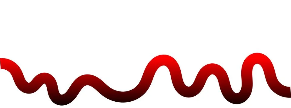 Red wavy gradient line on white background, abstract crimson curved path, r.. Illustration