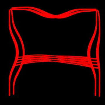 Red wavy linear abstract shape Stock Illustration