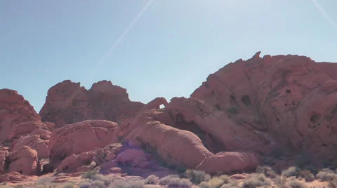 Red wavy Mountains of Valley of Fire State park, NE Stockbeeldmateriaal 60013822