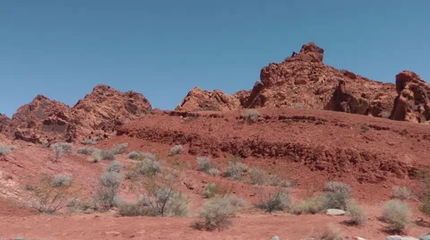 Red wavy mountains of Valley of Fire State park, NE Stockbeeldmateriaal 60021086