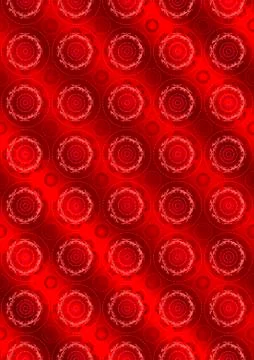Red wavy shiny seamless background with ornament Stock Illustration