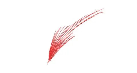 Red wax crayon arrow, drawn on a white background in a simple, minimalistic Stock Illustration