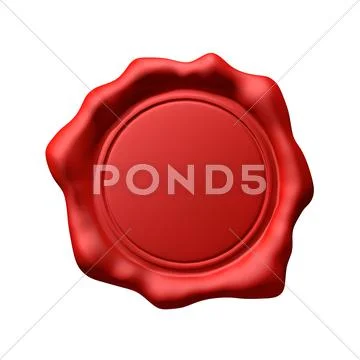 Red Wax Seal 3 - Isolated Stock Illustration