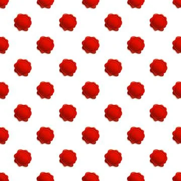Red wax seal pattern seamless background for certification 스톡 일러스트