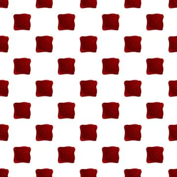 Red wax seal repeating pattern on white background Stock Illustration