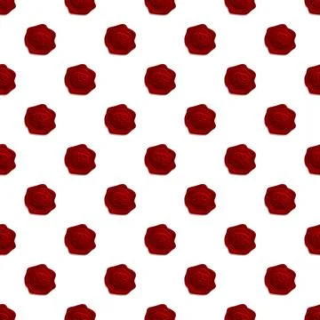Red wax seal seamless pattern for authentication Stock Illustration