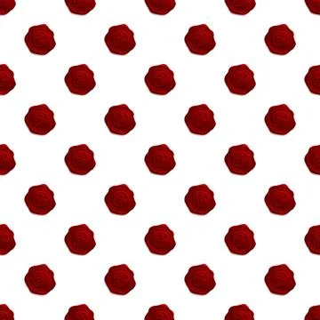 Red wax seals creating seamless pattern background Stock Illustration
