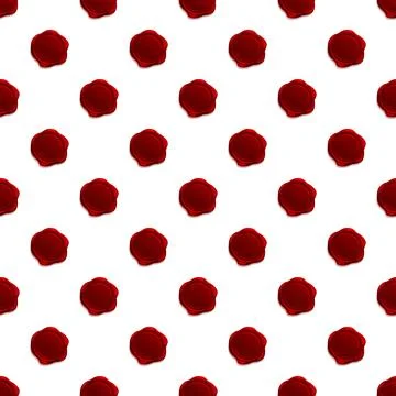 Red wax seals creating seamless vintage pattern background Stock Illustration