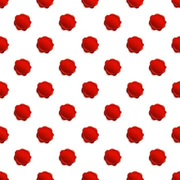 Red wax seals creating seamless vintage pattern background 스톡 일러스트