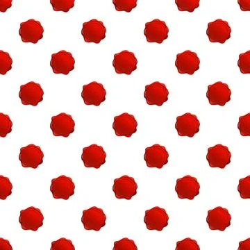 Red wax seals creating seamless pattern background Stock Illustration