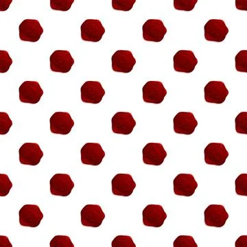 Red wax seals pattern on white background Stock Illustration