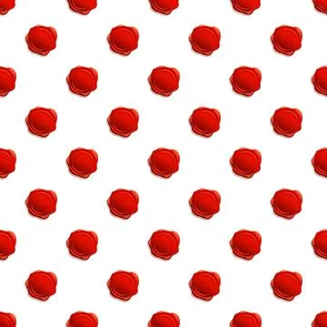Red wax seals seamless pattern for authenticity Stock Illustration
