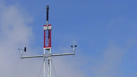 Red Weather Change Detection Tower Tool Installed On The Highlands Stock Footage 162050494