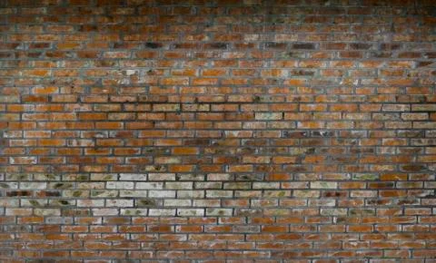 Red weathered old brick wall texture background. Stock Photos