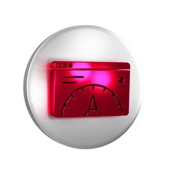 Red Web analytics information and development website statistic icon isolat.. Illustrazione stock