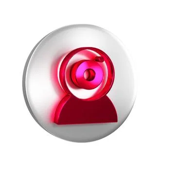 Red Web camera icon isolated on transparent background. Chat camera. Webcam.. Stockillustratie