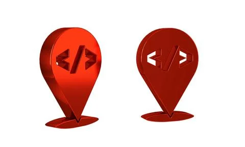 Red Web design and front end development icon isolated on transparent backg.. イラスト素材