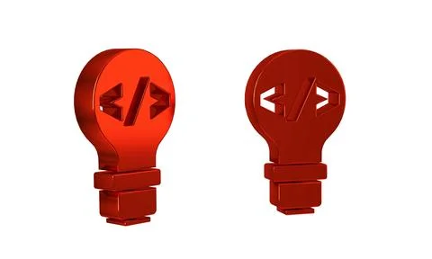 Red Web design and front end development icon isolated on transparent backg.. Stock-Illustration