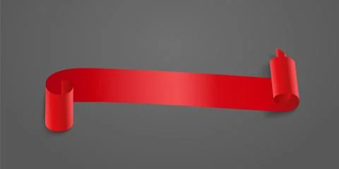 Red web ribbon banner. Vector illustration for design Stock Illustration
