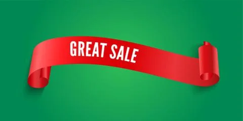 Red web ribbon banner. Vector illustration for design Stock Illustration