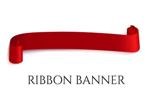 Red web ribbon banner. Vector illustration for design Stock Illustration