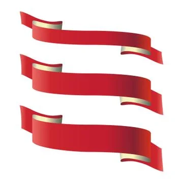 Red web ribbon banners set. Vector illustration for design Stock Illustration