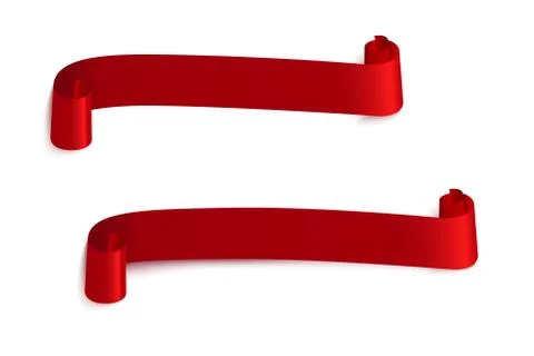 Red web ribbon banners set. Vector illustration for design Stock Illustration