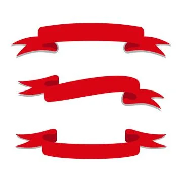 Red Web Ribbons Set, Vector Illustration Stock Illustration