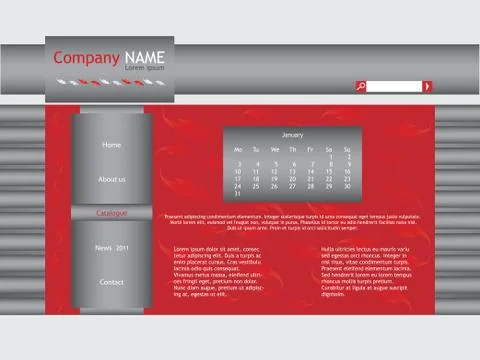 Red web site template Stock Illustration