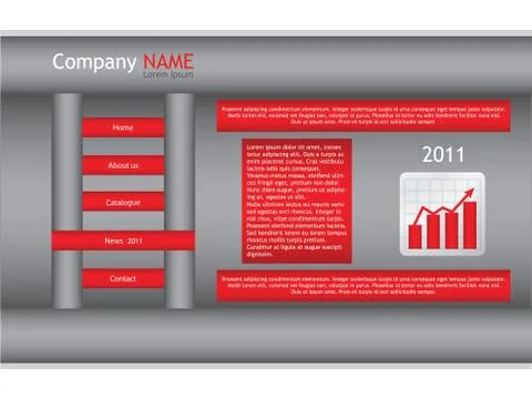 Red web site template Stock Illustration