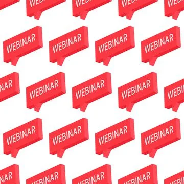 Red webinar. Isometric 3d vector button. Internet symbol online broadcasting  스톡 일러스트