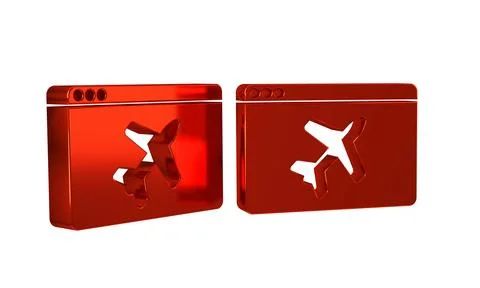 Red Website template icon isolated on transparent background. Internet comm.. Stockillustratie