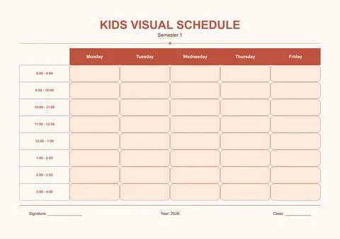 Red Weekly Schedule Planner Template Stock Illustration